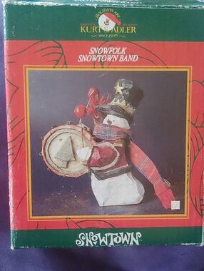 Kurt S. Adler Snowfolk Snowtown Band Snowman Figurine Boxed
